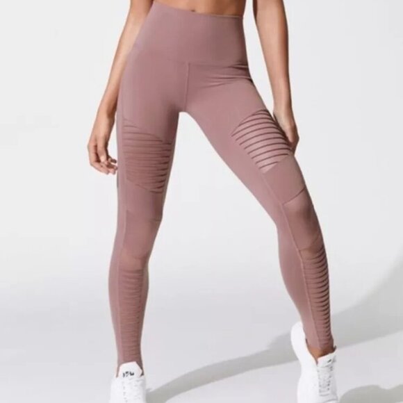 ALO Yoga Pants - Alo Yoga High Waisted Leggings Smoky Quartz Dusty Mauve Blush Pink Size M